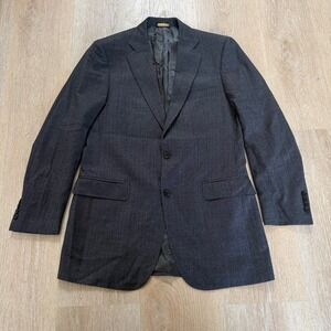 Brooks Brothers 1818 Regent Suit Jacket‎ Mens 40L Charcoal Striped Zegna Italy